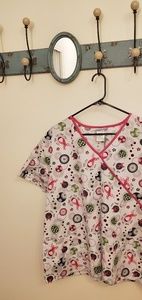 ❤❤Pink ribbon scrub top size 3X❤❤